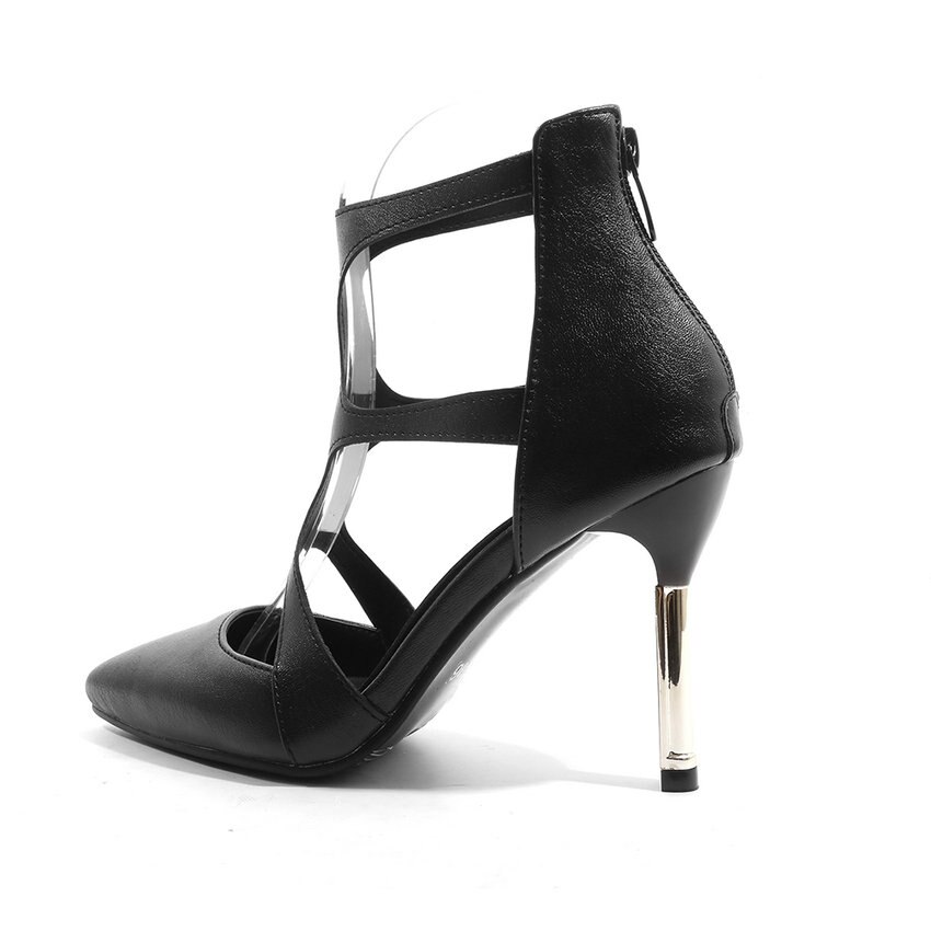 Qutaa spetsig tå dam skor plattform tunn högklackat dam pumps vår/höst casual party dam pumps storlek 34-43