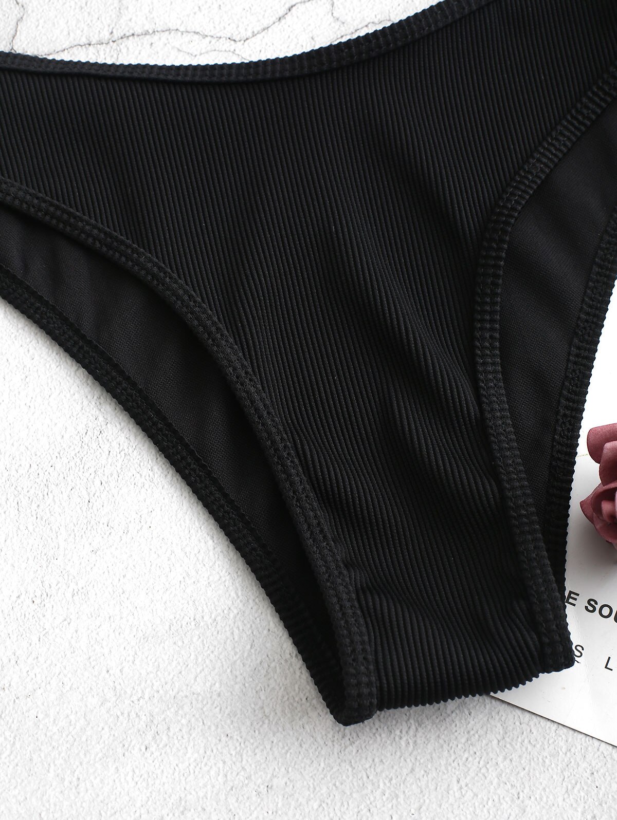 ZAFUL Rippen hoch schneiden Bikini Unterseite Frauen Solide Schwimmen Unterhose Ein Stück kurze Hose Sommer sexy Strand Bademode Badeanzug
