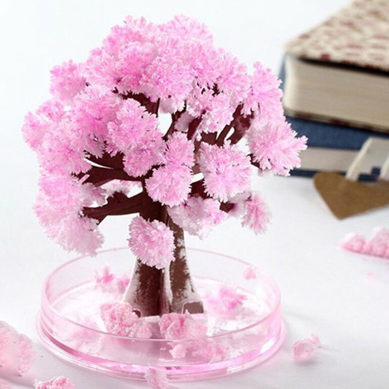 Kunstig magi voksende træ papir krystal træer desktop kirsebærblomst blomstergrene legetøj jer