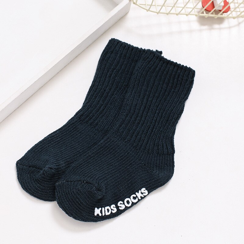 Hylidge Katoenen Baby Sokken Jongen Meisjes Lange Sokken Winter Warm Gebreide Sokken Voor 0-4 Jaar Kinderen Baby Peuter sok 10 Kleuren: Dark Green / S (0-2 years)