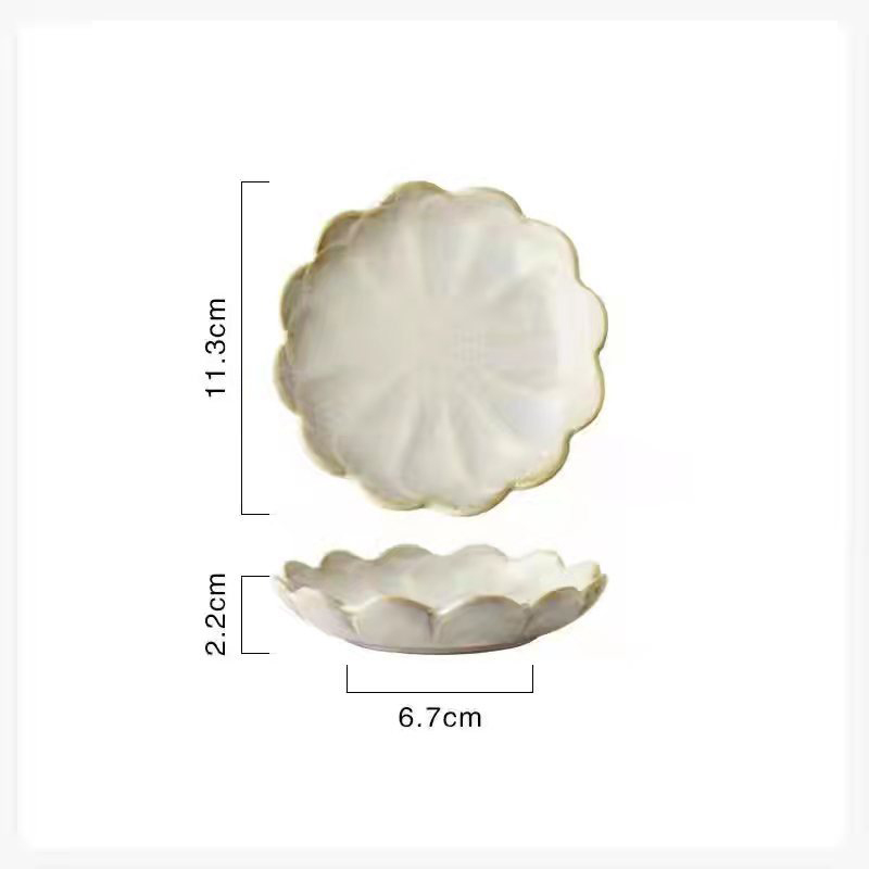 Keramisk tallrik retro ugnsglasyr japansk sås multifunktionell förvaringsbricka mini dippning sashimi sushi sojarätter hem snackstallrik: Röd