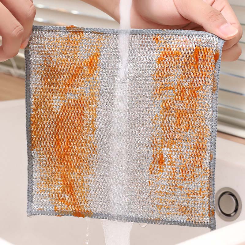 Paño de limpieza de cocina, trapo de limpieza de alambre de acero reutilizable, sartenes, estufa, eliminación de óxido, paño de limpieza mágico, herramientas de limpieza