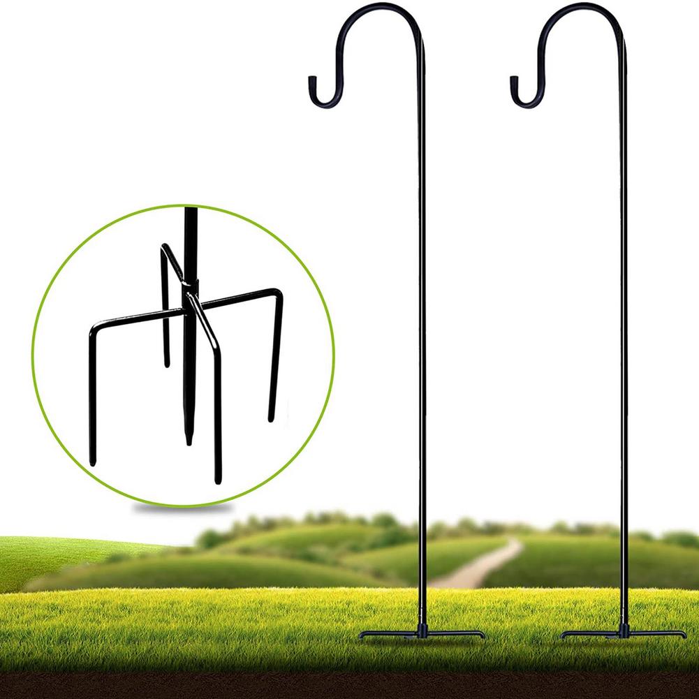 Shepherd Hook with 5-Claw Base Plant Hook Garden Stake Outdoor Plant Stand Hanger Lantern Hooks Outdoor Yard &amp; Garden Decor