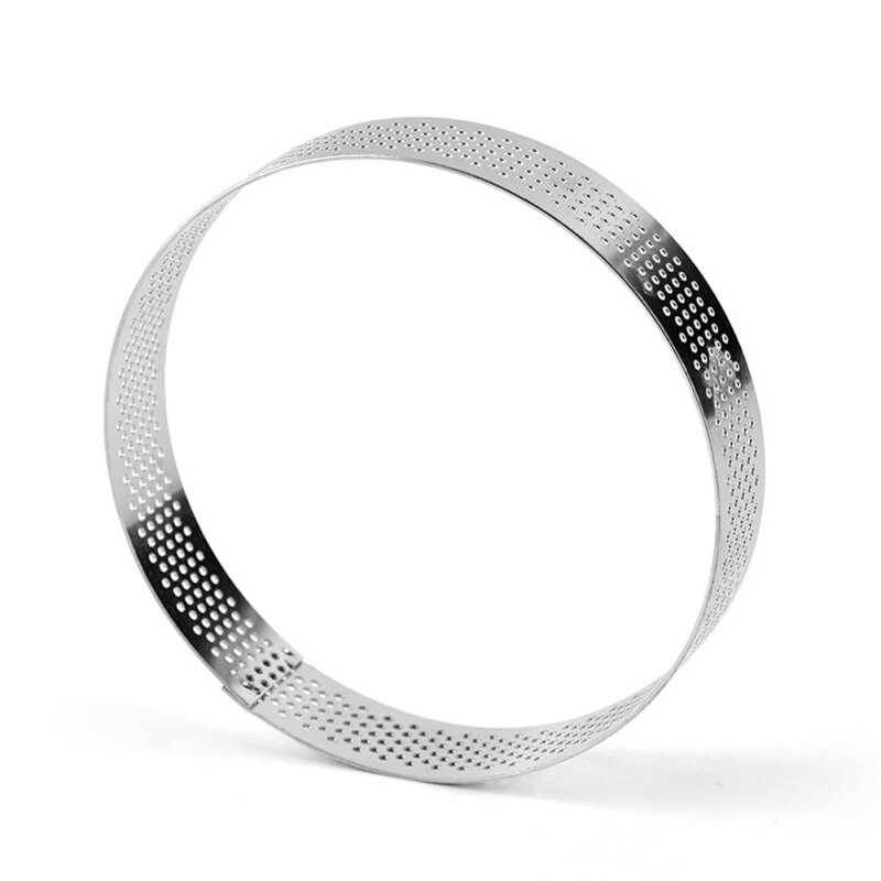 Moule à gâteau circulaire en acier inoxydable, avec trou de perméabilité, anneau à Mousse française, résistance à la Corrosion, 1 pièces