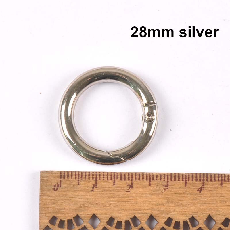 4 stuks zilver zwart goud cirkel ring verbinding tas haak diy accessoires ronde karabijnhaak schoenen riem veer sleutelhanger gespen  c2152: 6