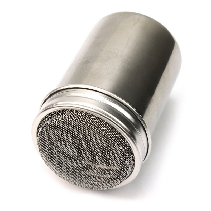 Sølv rustfrit stål mesh rør type støvstof støv salt shaker krydderikrukke