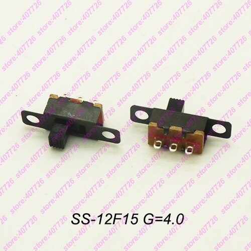 20PCS Mini Slide Switch On-OFF Micro Toggle Switch 1P2T H=1.5/2/4MM Miniature Horizontal Slide Switch SMD/DIP: SS-12F15 G4.0