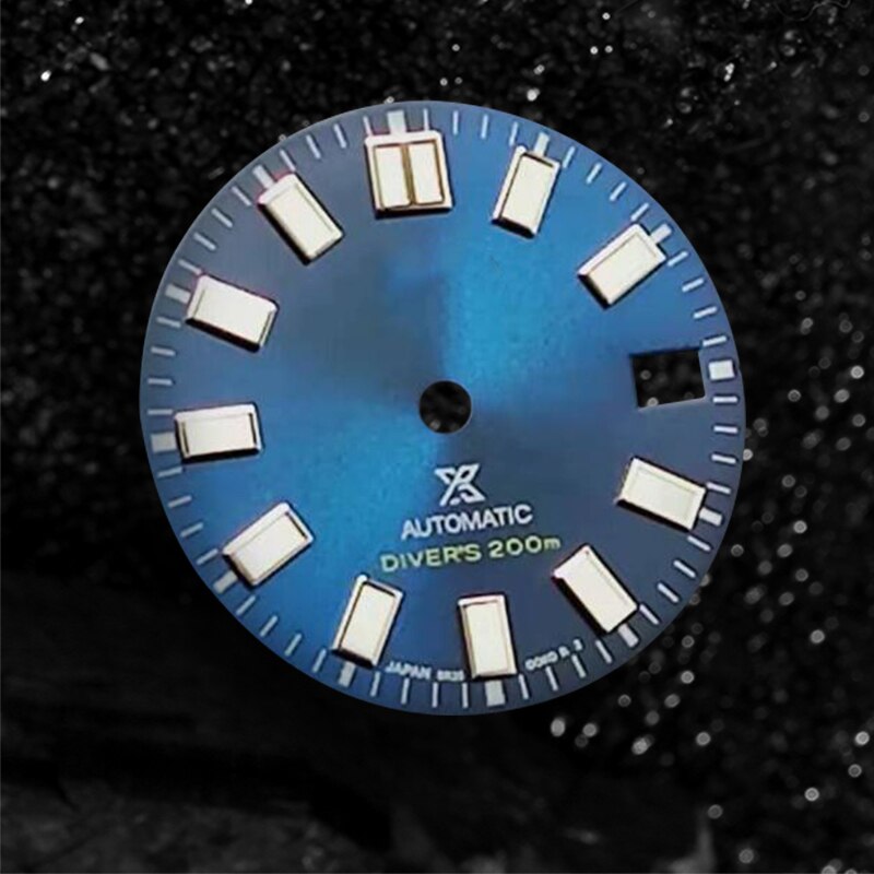 Nh35 skive skx 007 ure tilbehør 28.5mm grønne lysende armbåndsur skive til  nh35a/nh36a automatiske urværk med s logo