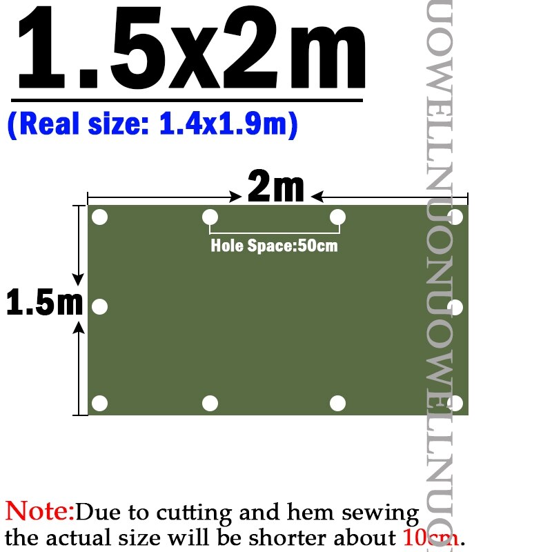 Donker-Groen Zeildoek Organische Siliconen Canvas Tuin Pergola Cover Outdoor Camping Tent Luifel Zeil Boot Truck Regendicht Doek: 1.5x2m