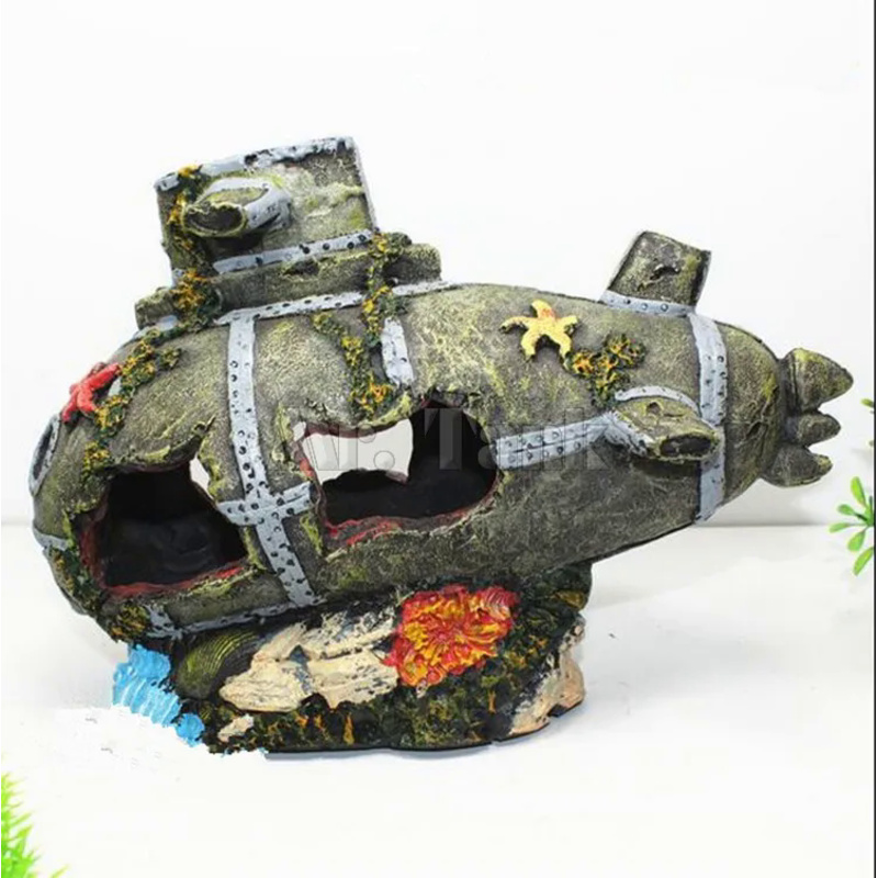 Mr.Tank Aquarium Simulatie Holle Onderzeeër Cartoon Vis Verborgen Grot Aquarium Ornament Decoraties