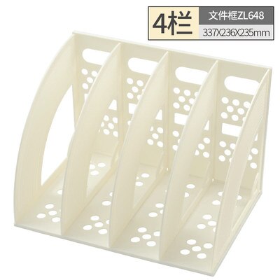 3/4 Sections Document Rack Plastic Bookshelf Book Stand Office A4 Paper Tray Magazine File Holder Organizer Rack School Supplies: H