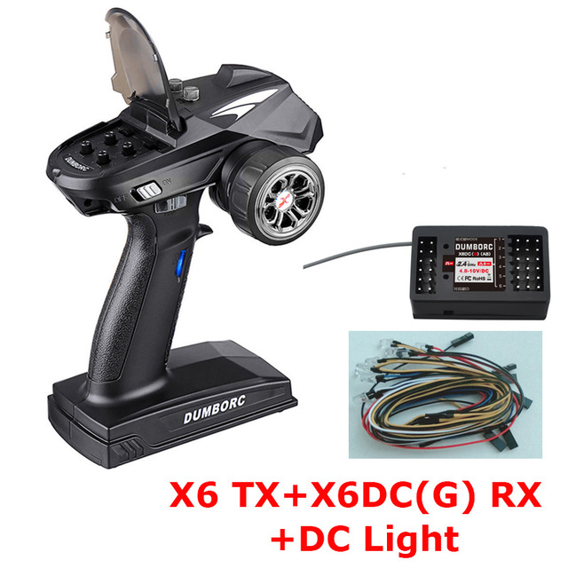 DumboRC X6 RC Transmitter 2.4G 6CH with X6FG / X6F Gyro Receiver Remote Control for Rc Car Boat Tank RC Vehicle Model Toy Parts: Blue