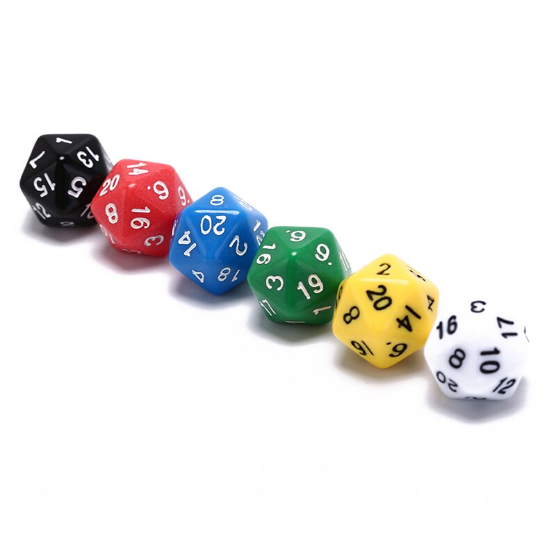 6Pcs Multi-Sided Dices D20 Dices Mixed Color Acrylic Ktv Fun Dice Board Game