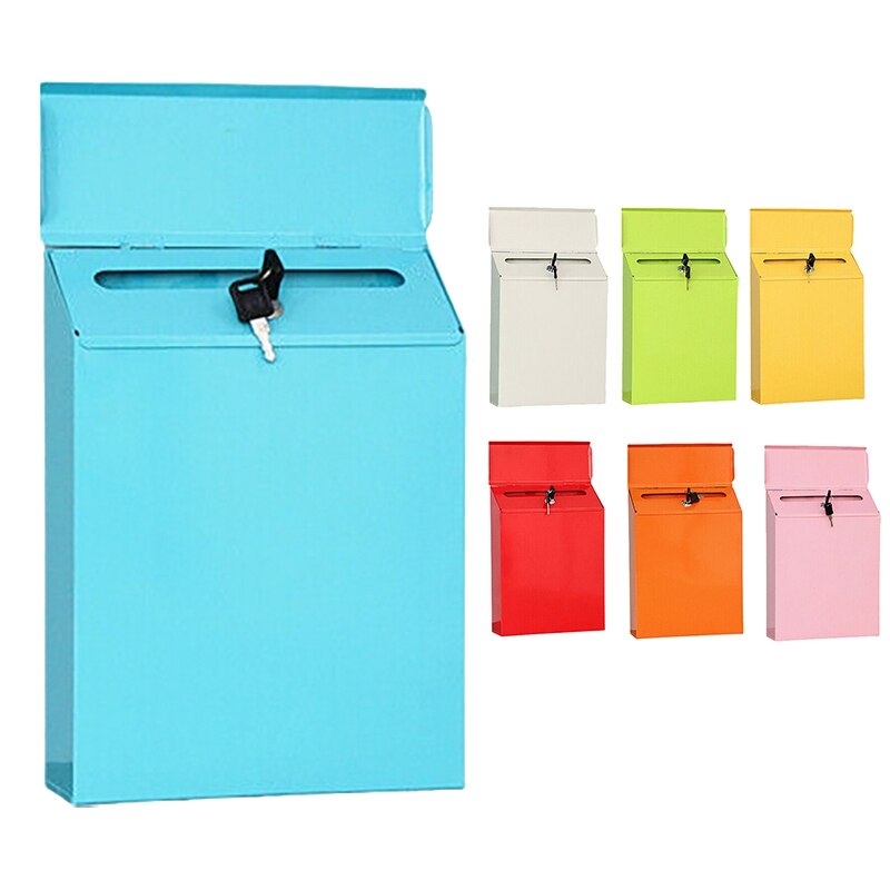 1Pcs Modern Mailbox Comment Letter Deposit Suggestion Box Secured Payments Key Paperwork Secure Postbox Decor