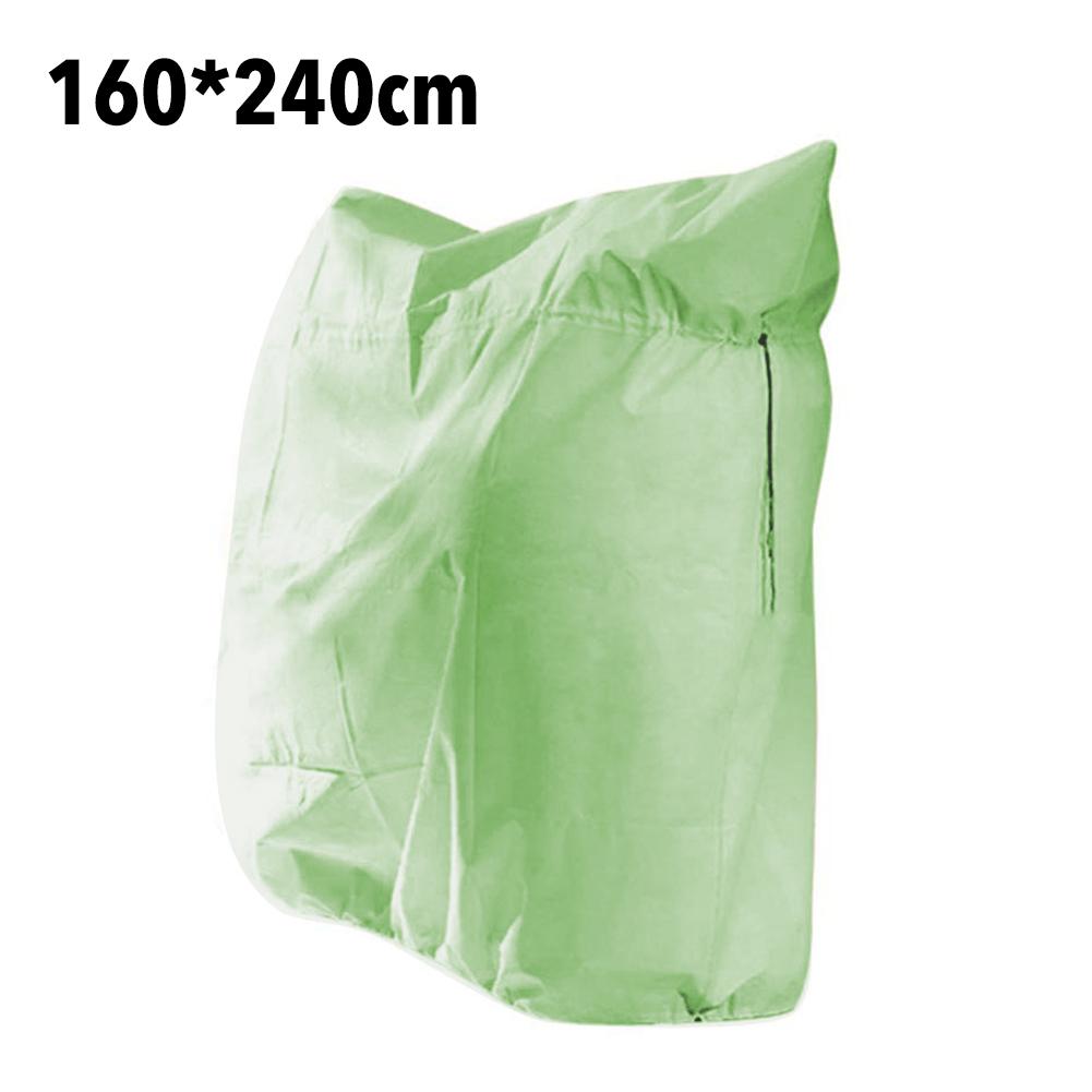 Kraftig vinterbeskyttelse plantebetræk vinterbetræk anti-frost lynlås og snøre kuldebeskyttelse non-woven plante frostvæskepose: 160 x 240cm / Lysegrøn