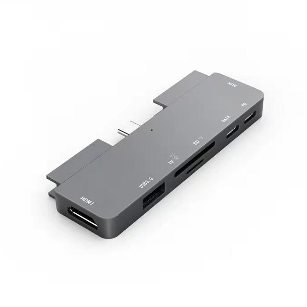 7 in 1 usb c hub til ipad pro 11 " /12.9 ", type c  to 4k hdmi adapter med usb 3.0, pd opladning, sd/tf kortlæser ,3.5mm stik