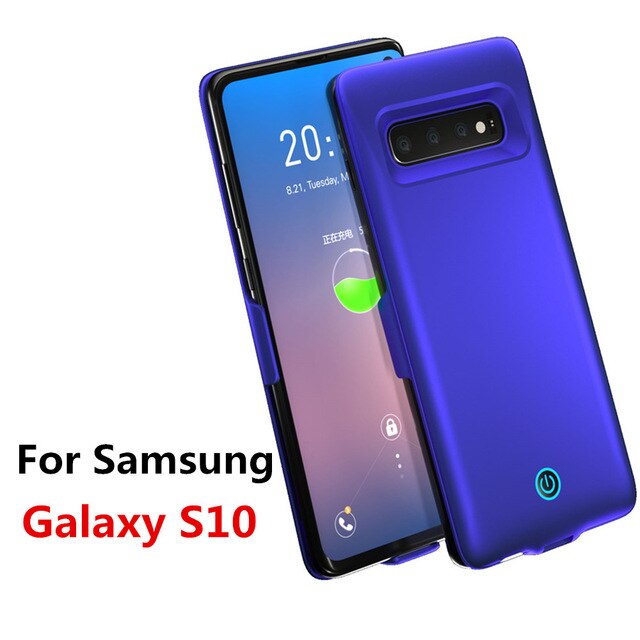 KQJYS 7000mAh chargeur de batterie de batterie cas pour Samsung Galaxy S10 boîtier de batterie couverture de charge de secours externe pour Galaxy S10: Blue