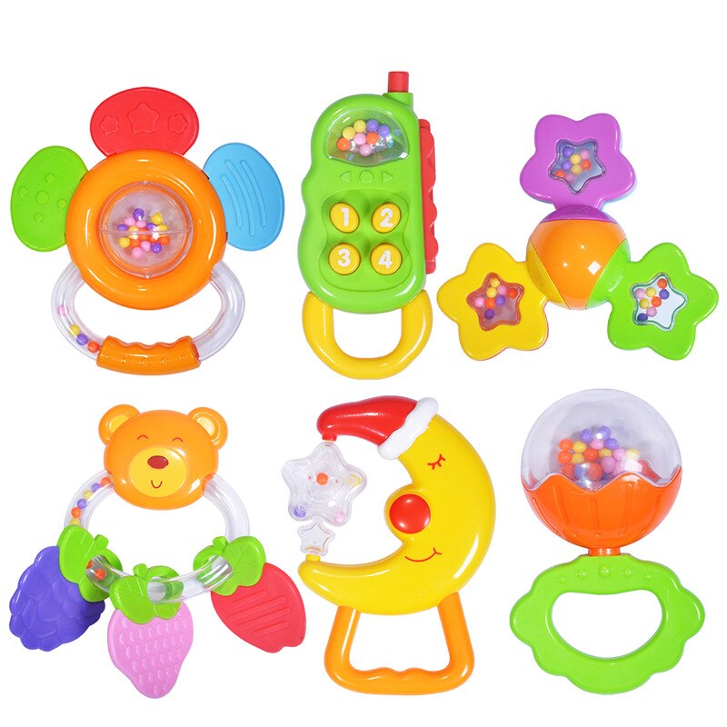 Bett Glocke Silikon Baby Spielzeug Hand Halten Schütteln Glocke SchöNe Hand Ring Baby Rasseln Spielzeug Neugeborenen Baby 0-12 monate BeißRing Spielzeug