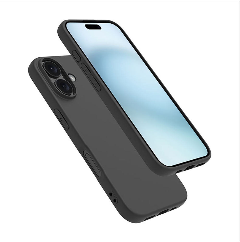 Funda de teléfono de silicona líquida para iphone 16 16e 15 14 13 12 mini 11 Pro X Xr Xs Max 16 Plus fundas de Color negro