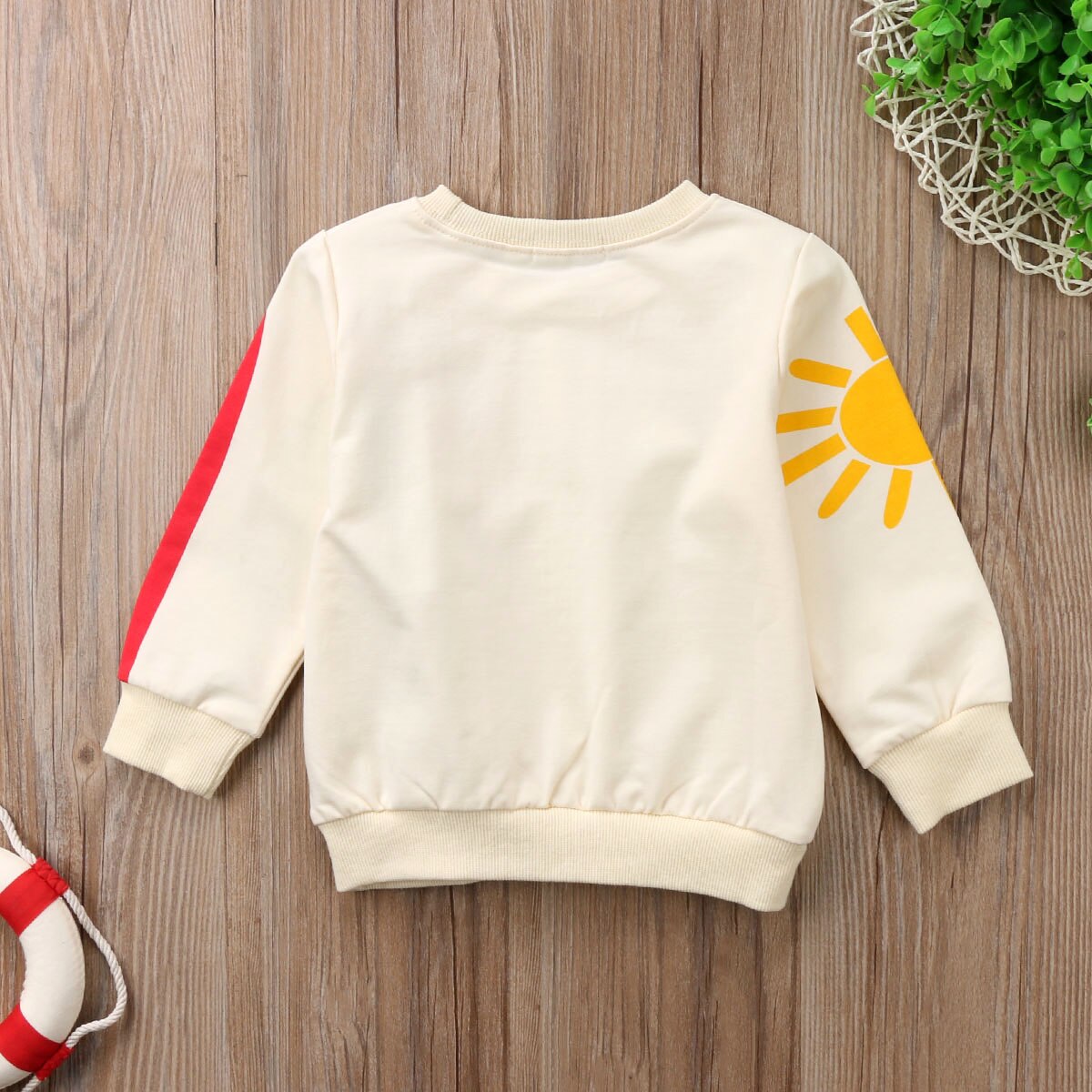 Sød baby sweater frynsede regnbue sol sweatshirt baby piger børn regnbue solskin t-shirt tøj bluse sweatshirt cardigan