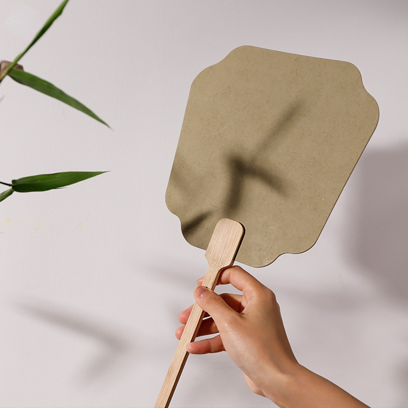 Groep Fan Dikke Rijst Papier Blanco Hand Fan Hand Schilderen Diy Ventilateur Abanicos Para Boda Hanfu Prestaties Props Draagbare