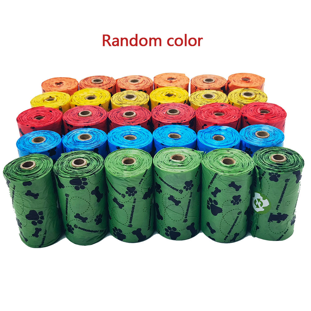 Sacos de cocô para cães e gatos, sacos descartáveis para resíduos de cães, dispensador de sacos biodegradáveis para casa ao ar livre, recarga limpa, saco de lixo