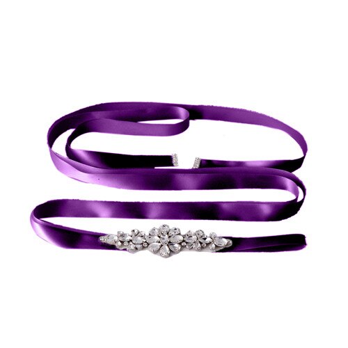TRiXY S45 Handgemaakte Bruiloft Riemen Kristal Trouwjurk Riem Bruiloft Accessoires DIY Bruid Bridal Sjerpen Bridal Riemen: voilet