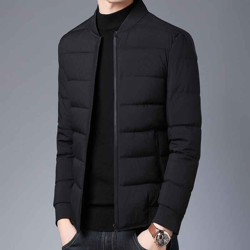 dicke Winter Jacken Männer Padded Jacken Streetwear Parkas Stepp Jacke Puffer Blase Mäntel Herren Kleidung: Black / XXL