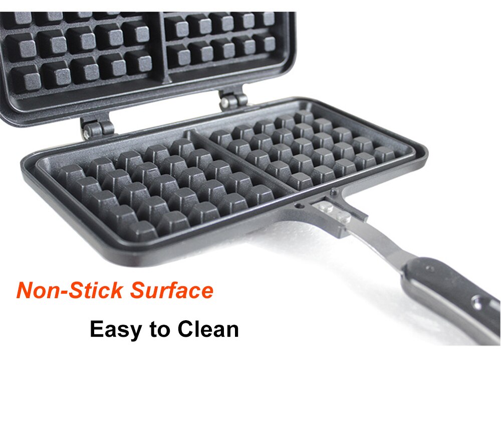 Gietijzer Waffle Pan Non-stick Oppervlak Wafel Trays Keuken Cake Bakken Platen Wafel Cakevorm Keuken Gas Koken pan