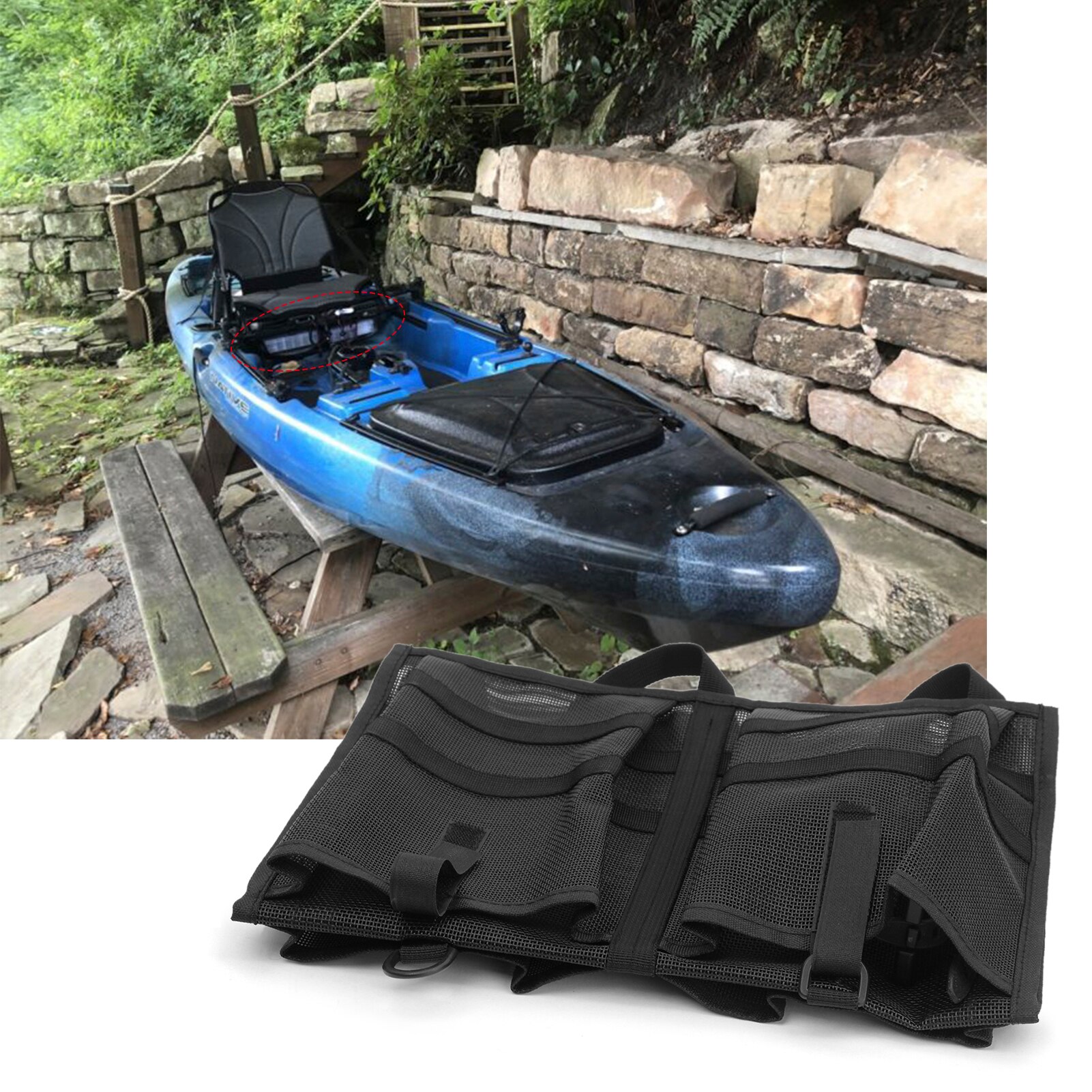 Kajak Mesh Opslag Pouch Boot Vissen Houder Tas Kano Zetel Nylon Netje Kajak Accessoires Gereedschap Opbergtas