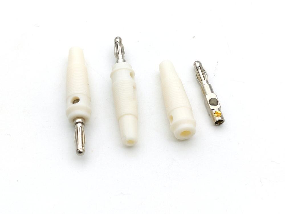 100 stuks witte 4mm bananenstekkers