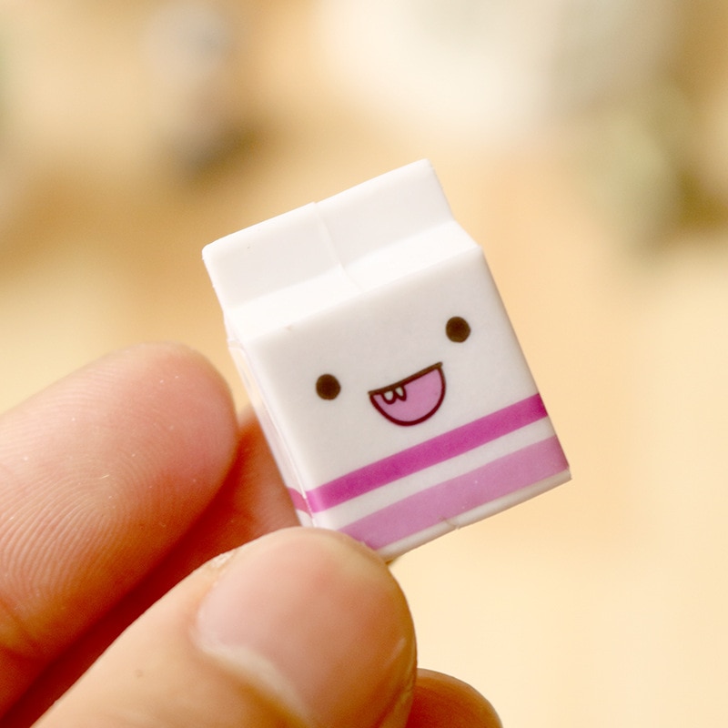 6pcs Milk Cookies Eraser Set Mini Love Biscuit Rubber Erasers for Pencil Child Kids Stationery Office School Student F389