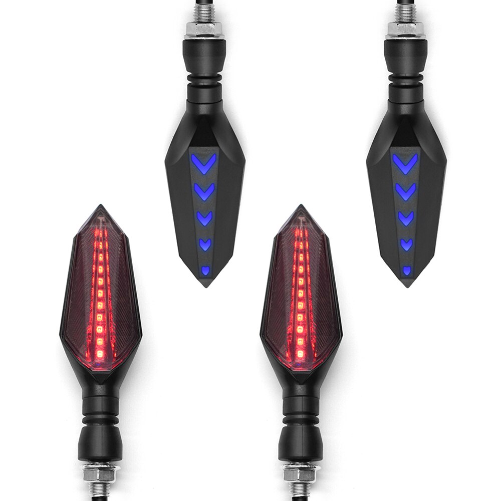 Universele Motorfiets 12V Led Knipperlichten Blinker Voor Achter Verlichting Voor Suzuki Gsf 1250 1200 650 Bandit Gsx 1250 1400 650F: 2 pairs Red-Blue