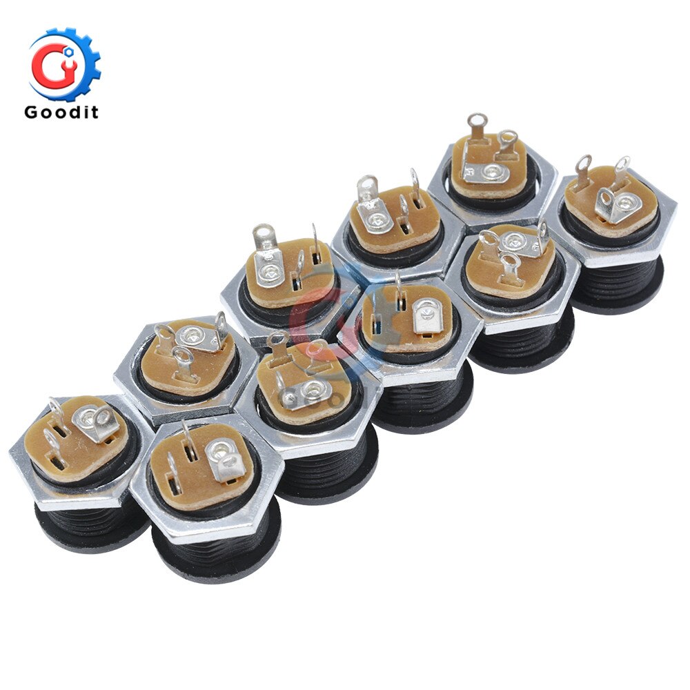 10PCS DC Power Connector pin 2.1x5.5mm Vrouw Plug Jack + Stekker Jack Socket Adapter PCB mount DIY Adapter Connector 2.1X5.5: Female Jack 10 type3