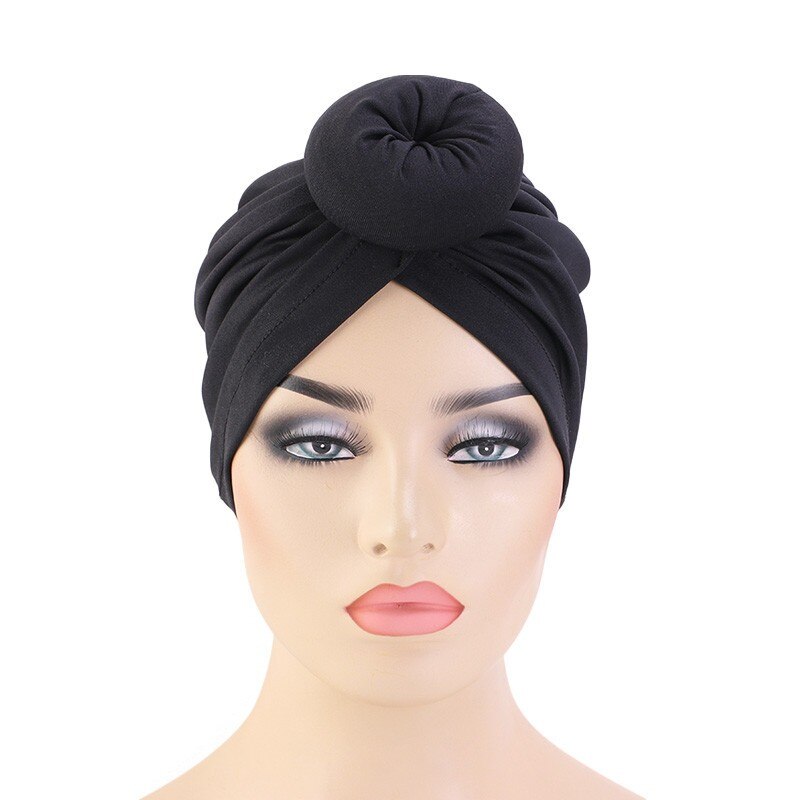 Turban africain en coton avec nœud, Bandana, foulard pour femmes, chapeau à Vortex, bonnet de chimio, accessoires pour cheveux, couvre-chef arabes musulmans