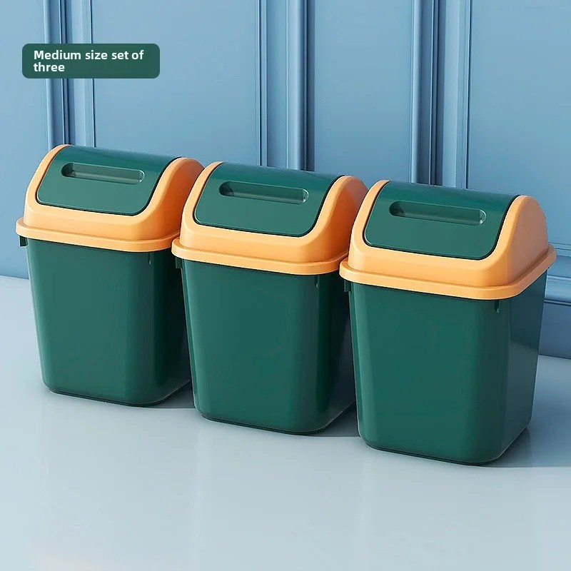 Duży, szczelny kosz na śmieci robić domu, łazienki, kuchni, salonu z pokrywą, plastikowy kwadratowy pojemnik na odpady robić sypialni.: Przezroczysty