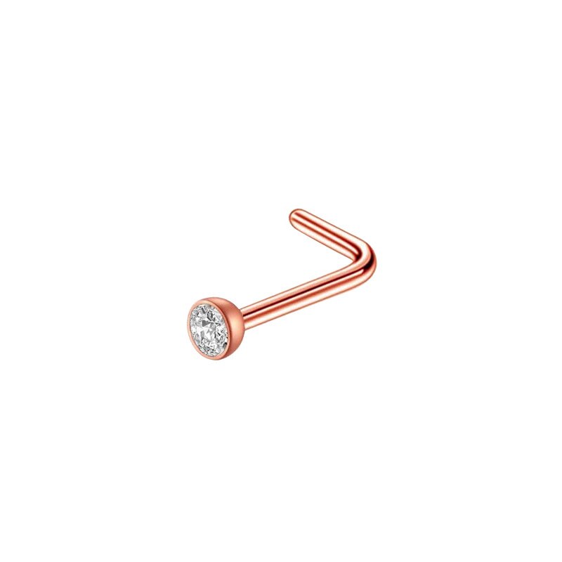 1 ud. Tornillo curvo clavijas de la nariz oro rosa anillos de la nariz Piercing del cuerpo joyería pendientes pequeños para las mujeres Gilrs Piercings de la nariz: style 11