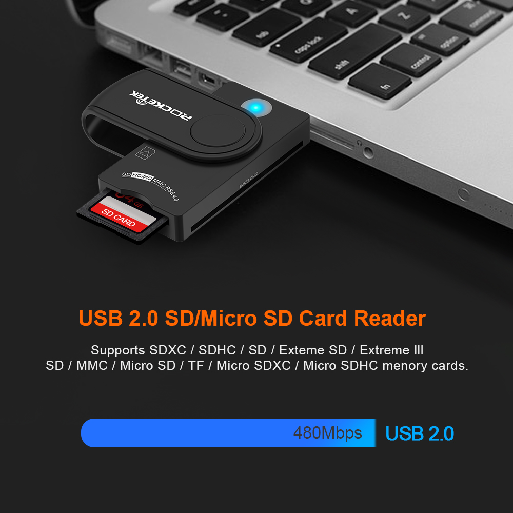 Rocketek USB 2,0 multi Smart Kartenleser SD/TF micro SD speicher, ID,Bank karte, sim cloner stecker adapter computer pc