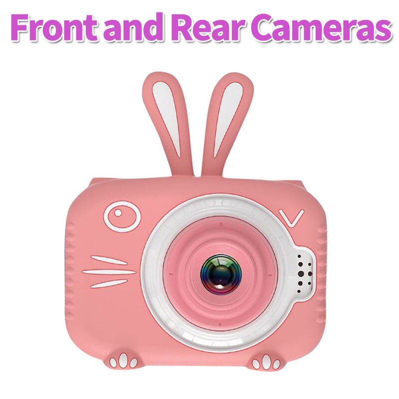 Kinderen Digitale Camera Hd Cartoon Kids Camera Video Camcorder 2.0 Inch 20MP 1080P Foto Camera Speelgoed Voor Meisjes verjaardag: Dual Cameras Pink / 32GB