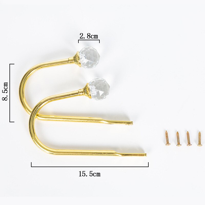 Solid Luxury Crystal Glass Curtain Holdback Wall Tie Back Hooks Hanger Holder Curtain Wall Hooks 2pcs: 13 2pcs