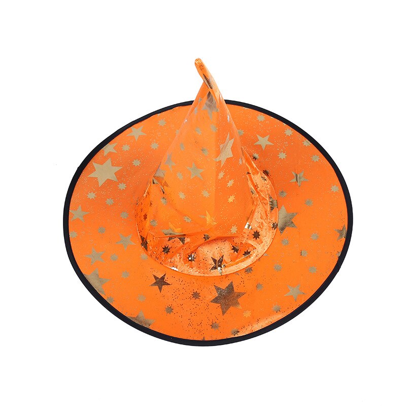 Sombreros de bruja para mascarada, sombrero de mago con cinta, gorros de , accesorios para disfraces de Cosplay, decoración de de Halloween: orange