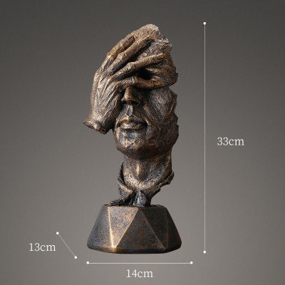 Europæisk sort harpiks tænker skulptur miniature model figurer kunsthåndværk ornamenter boligindretning tilbehør fødselsdag: 10