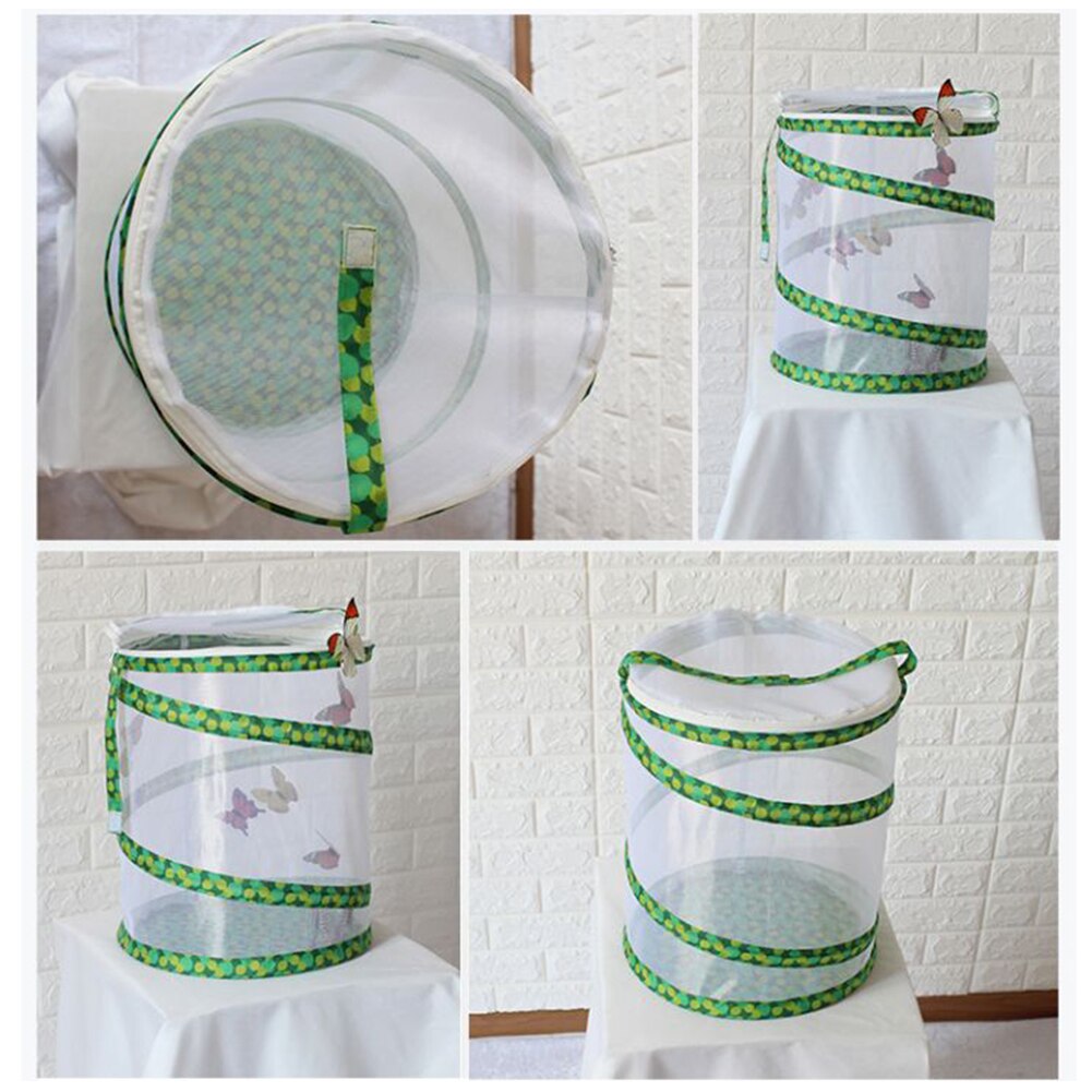 Breeding Display Box Insect and Butterfly Habitat Cage Mesh Terrarium Pop-up Cage Novelty Habitat Feeding System Part