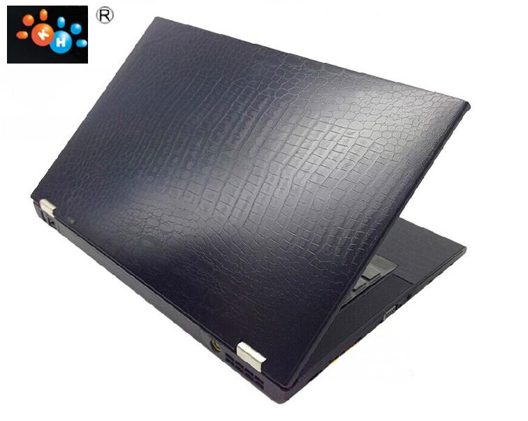 KH Laptop koolstofvezel Krokodil Slang Lederen Sticker Skin Cover Guard Protector voor Toshiba C50 15.6": Black Crocodile