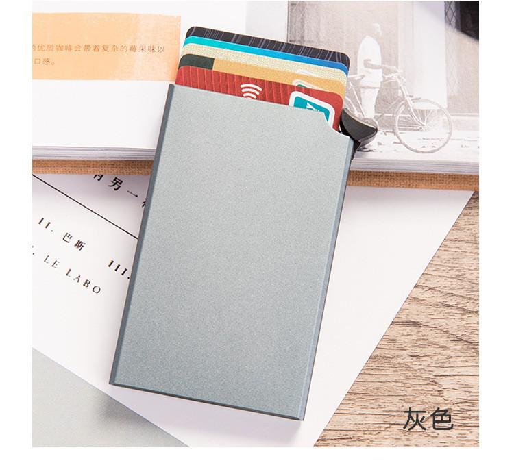 Rfid Portemonnee Aluminium Metal Credit Business Mini Card Wallet Man Vrouwen Smart Wallet Visitekaarthouder: gray