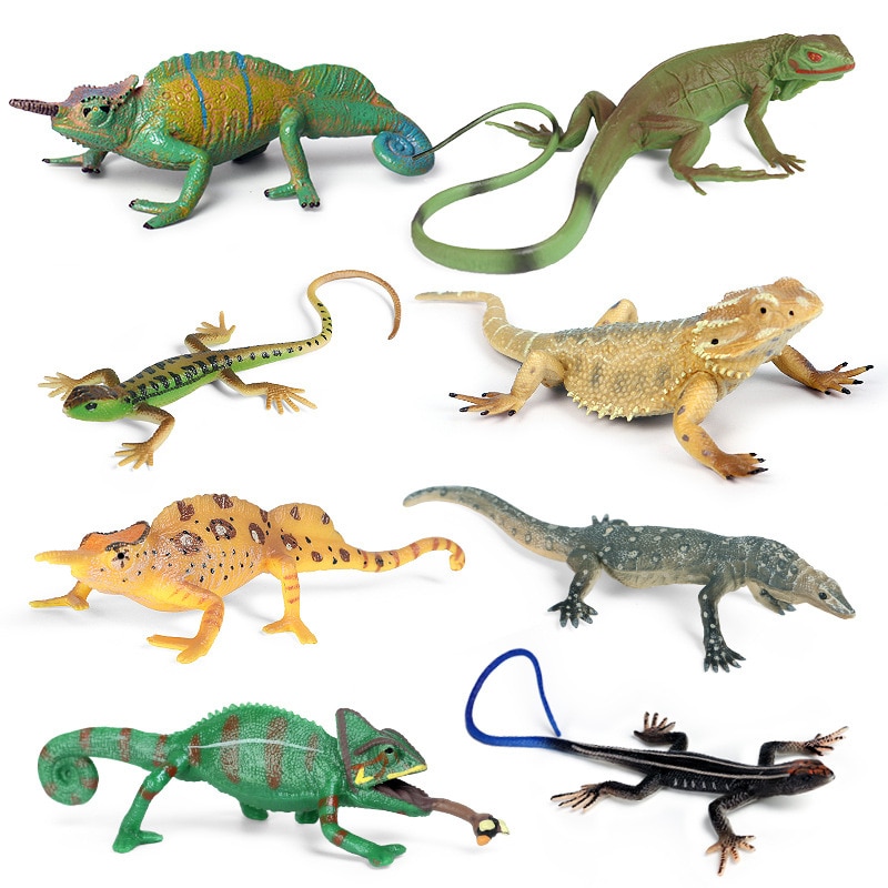 Simulation Animal Model Halloween Decoration Tricky Toy Lizard Cold-Blooded Reptile PVC Animals Action Figures Children's