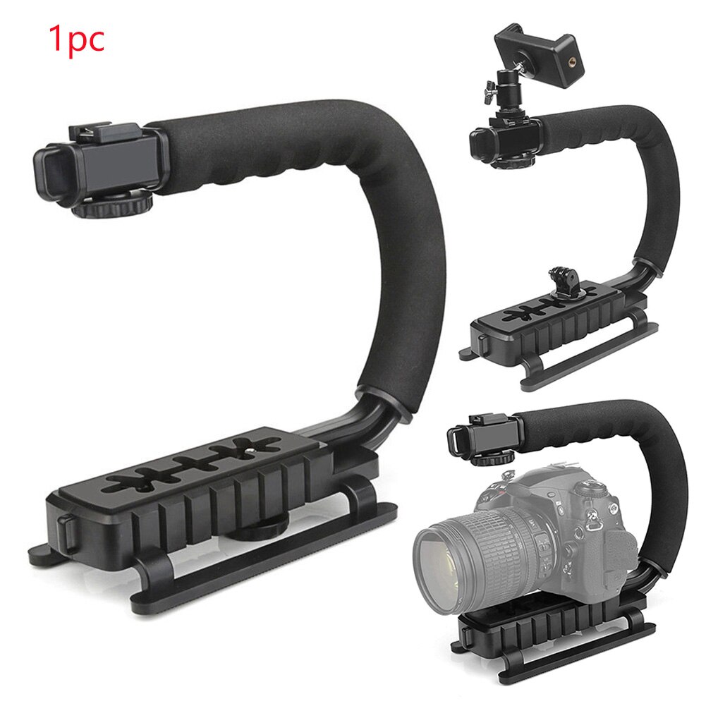 Flash Bracket Camcorder Video Handle Holder Stabilizer Practical Home Handheld Camera Steadicam C Shaped Rig Support DV Grip