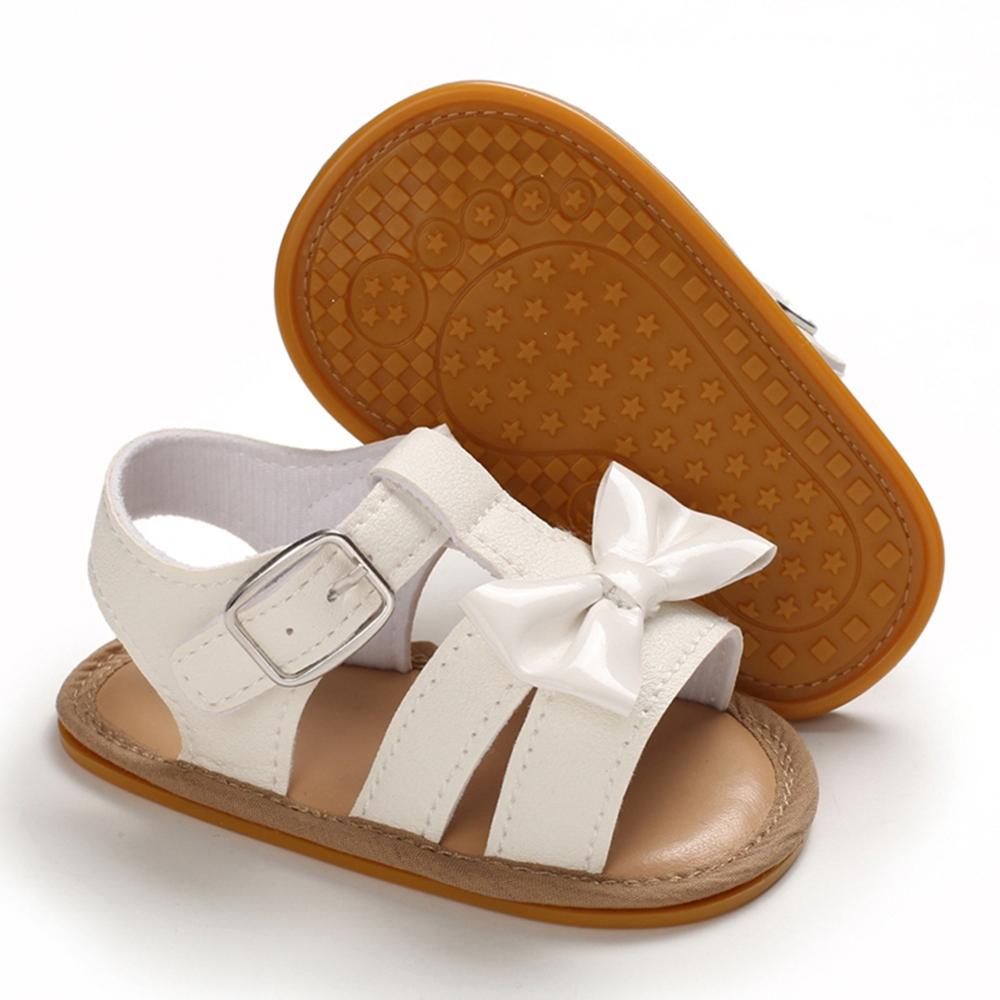 Été bébé filles Bow PU cuir fond souple bambin sandales 0-18 M