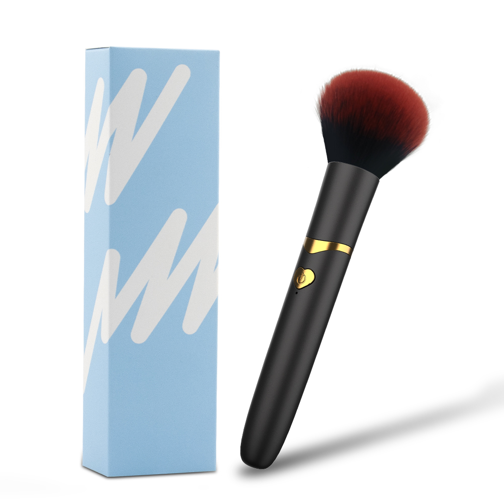 Brocha eléctrica para base 2 en 1, brocha de maquillaje con 7 vibraciones, multifunción, suave, esponjosa, portátil, recargable, herramientas de maquillaje para detalles: Verde
