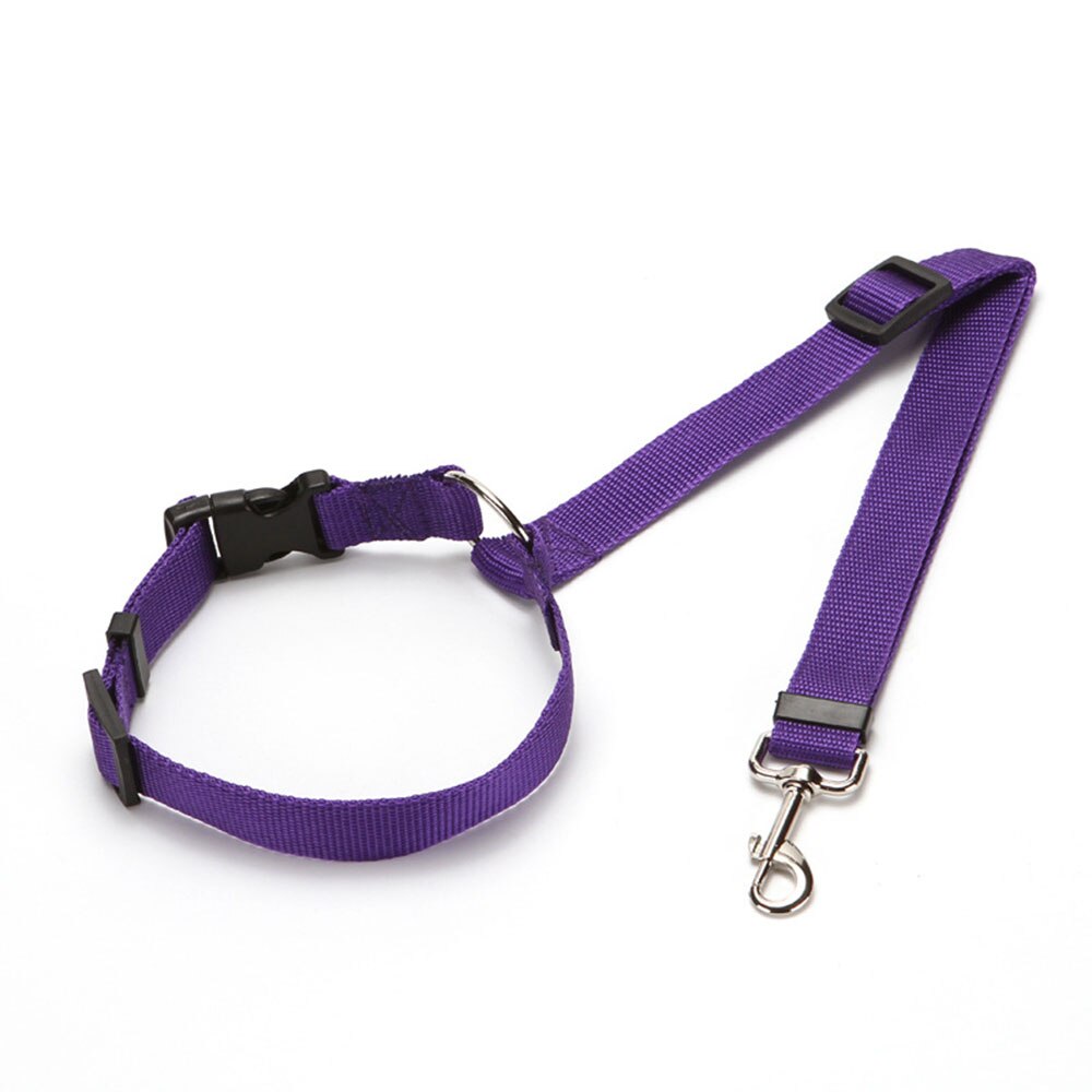 Hond Kat Veiligheid Seat Belt Riem Auto Hoofdsteun Restraint Verstelbare Nylon Hond Hoofdsteunen Voertuig Veiligheidsgordels Harness Pet Accessoires: Purple